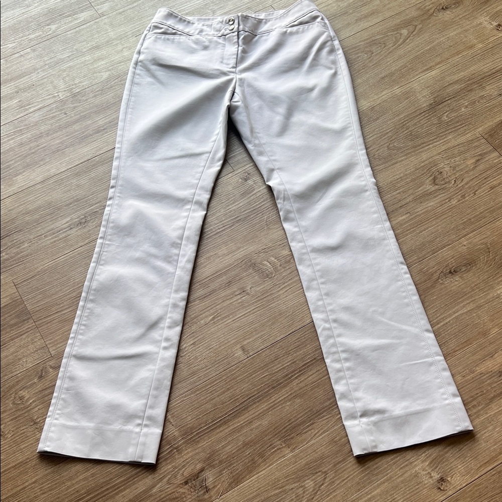 White House Black Market Light Gray Straight-Leg dress Pants